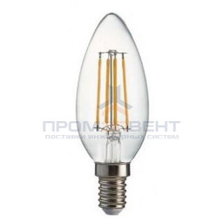 Ecola candle   LED Premium  6,0W  220V E14 2700K 360° filament прозр. нитевидная свеча (Ra 80, 100 Lm/W, КП=0) 96х37
