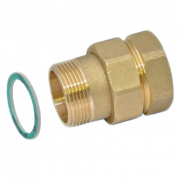 Соединение быстроразъемое (американка) латунное STOUT - 1" (ВР/НР, уплотнение по плоскости)