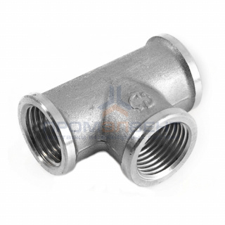 Тройник латунный резьбовой переходной STOUT (ВР) - 3/4" x 1/2" x 3/4" (никелированный)