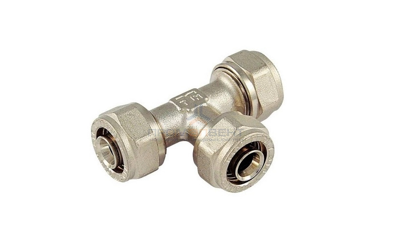 Тройник переходной Tiemme 1607 - 32x3.0 x 20x2.0 x 32x3.0 (винтовой, для металлопластиковых труб)