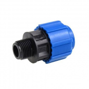 Переход на наружную резьбу Политэк - 25 x 1/2" (винтовой, для труб ПНД)