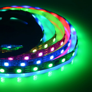 81ЦЛ Комплект цифровой светодиодной ленты 12В, 14,4Вт/м, smd5050, 60д/м, IP20, ширина подложки 10мм(черная), 2м, RGB, с аксессуарами (адаптер питания, контроллер для цифровой RGB ленты с радио пультом).